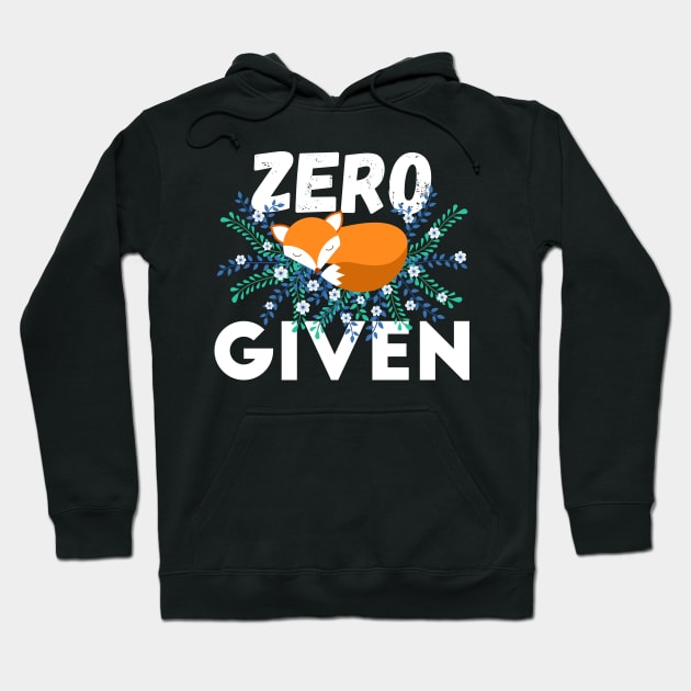 Zero Fox Given Cute Sleeping Fox with Flowers Hoodie by Teeziner